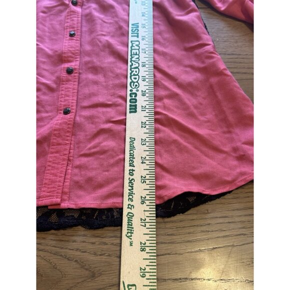 ROAR‎ Western Embroidered Rhinestone Pearl Snap Shirt Roll Tab Sleeves M Country - Picture 4 of 16